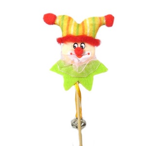 1 Clown Jester Cake Topper Artificial Fake Small Mini Clown Miniature Clown Centerpiece Flower Arrangement Circus Pierrot Jester image 4