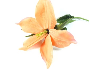 1 Big Tiger Lily Silk Flower Orange Pink Silk Lily Flower Artificial Flowers Fake Flowers Silk Flowers Decorative Flowers Craft Flowers