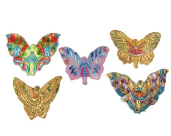 Antique Applique Silk Fairy Patch Purple Orange Embroidery Applique Patches Antique Fairy Patch 1935 Nr 1