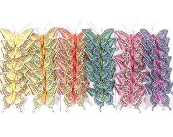 12 Swallowtail Butterflies 13 Colors Feather Butterfly Artificial