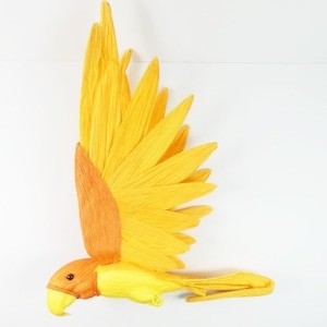 Jumbo Orange Yellow Parrot Fake Parrot Artificial Parrot Fake Birds Handmade Parrot Cake Decoration Craft Parrot Costume Parrot