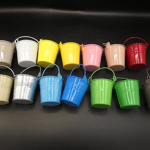 Small Buckets Mini Buckets 2.25 Inches Floral Arranging Buckets Gardening Mini Metal Buckets Fairy Garden Terrarium Mini Garden
