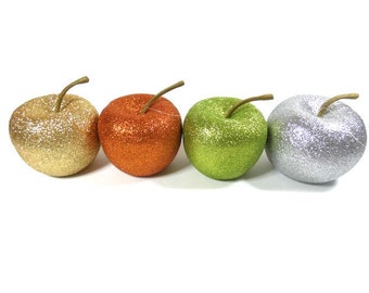 1 Big Or Jumbo Gold Or Copper Glitter Apple Fake Apple Fairy Garden Apples Terrarium Fake Apple Fake Fruit Artificial Fruit Artificial Apple