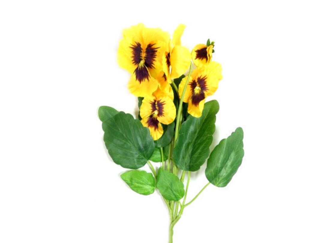 1 Yellow Viola Flower Bouquet Artificial Flowers Scrapbooking Flower ...