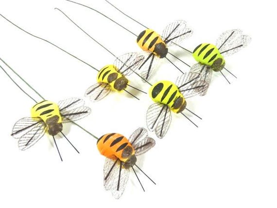 2 Geflschte Bienen Kleine Bienen Gelb Orange Grne Knstliche Bienen  Kuchen Topper Blumenstrau Kranz Herzstck Hut Verschnerung - Etsy  sterreich