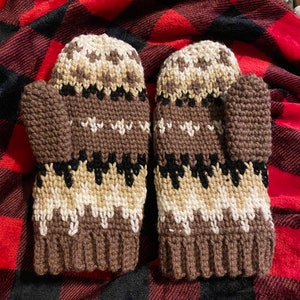 Bernie's Mittens - Pattern Only, Crochet. with chart