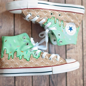 Mint Ice Cream High Top Converse || Ice Cream Custom Converse