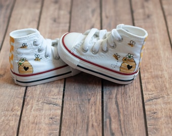 Honey & Bee High Top Converse | Custom Bee Converse