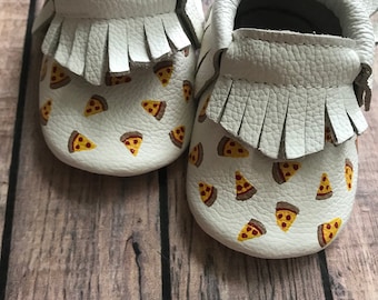 Hand Painted Pizza Moccasins
