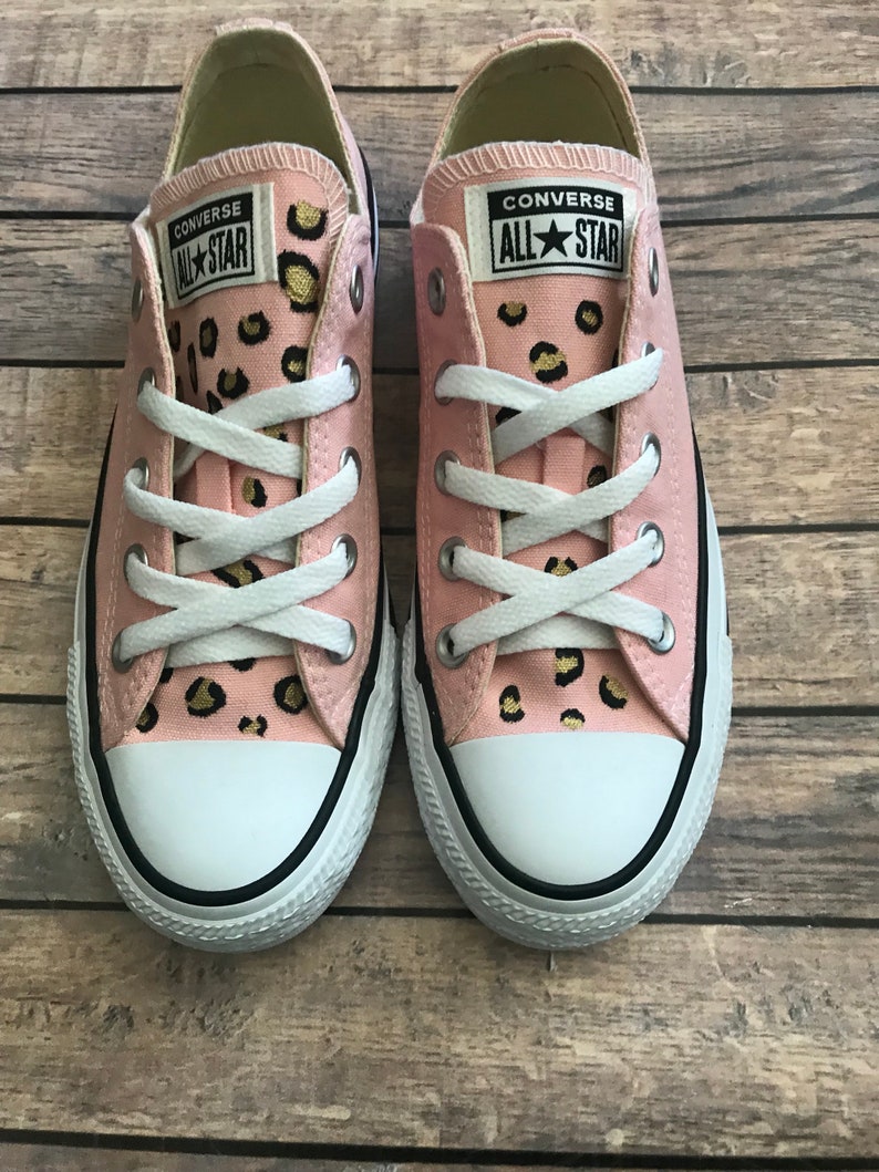 Cheetah Print Hand Painted Converse Women's Hand Painted - Etsy