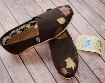 Fall Leaves Toms | Hand Painted Fall Toms