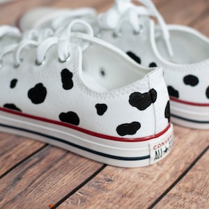 Cow Print Converse | Custom Low Top Cow Print Converse | Hand Painted Cow Print Converse