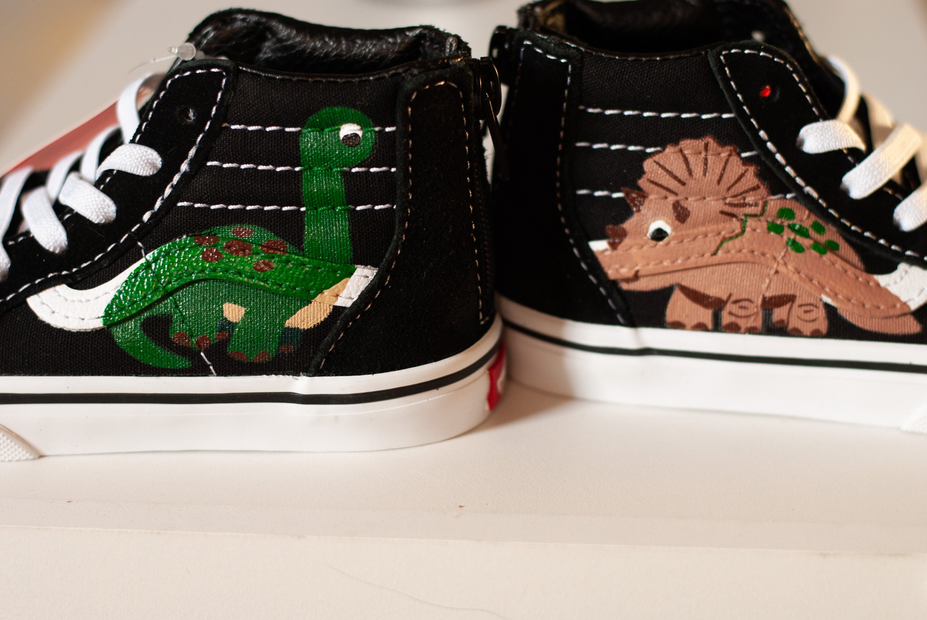 Nucleair Regan kalf Dinosaur High Top Vans - Etsy