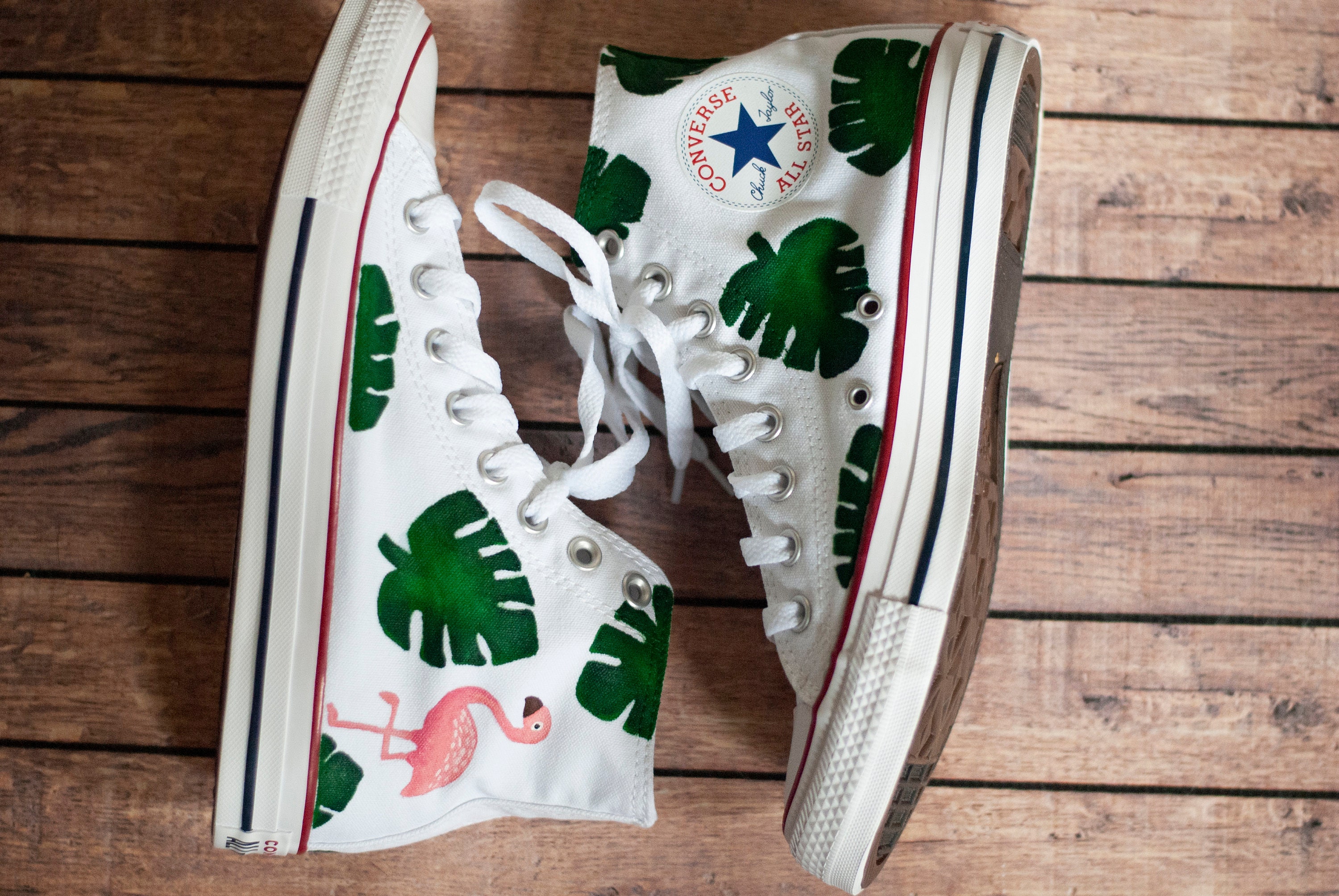 Flamingo Converse - Etsy