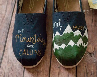 Hand Painted Mountain Toms | Hand-Painted Toms | Custom Toms