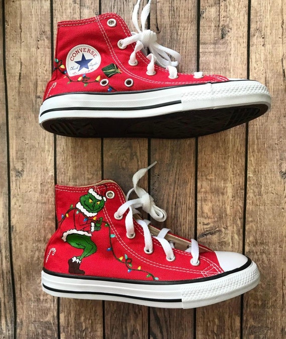 Christmas High Top Converse | Hand Painted Custom Converse Christmas High Top Converse | Hand Painted Custom Converse