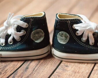 Hand Painted Moon High Top Converse