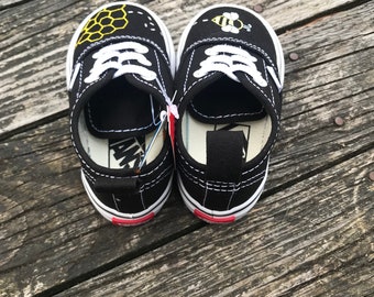 Hand Painted Bee Vans Toddler Hand painted Vans Bee Shoes Etsy Australia