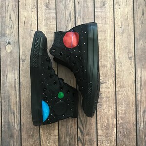 Hand-Painted Planet High Top Converse