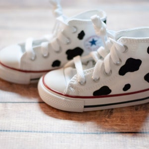 Cow Print High Top Converse | Hand Painted High Top Converse
