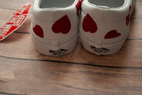 storhedsvanvid George Hanbury batteri Red Heart Slip on Vans Valentine's Vans Hand Painted - Etsy