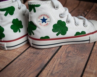 Shamrock Converse | Hand Painted High Top Converse