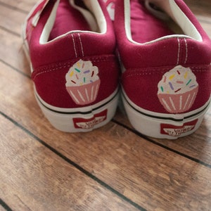 Sprinkle Cupcake Hand Painted Vans