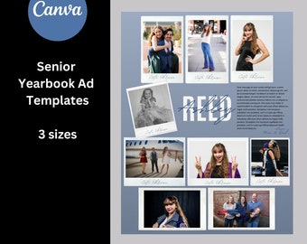 Template for Senior Yearbook or Program Ad - Full, Half, and Quarter ...