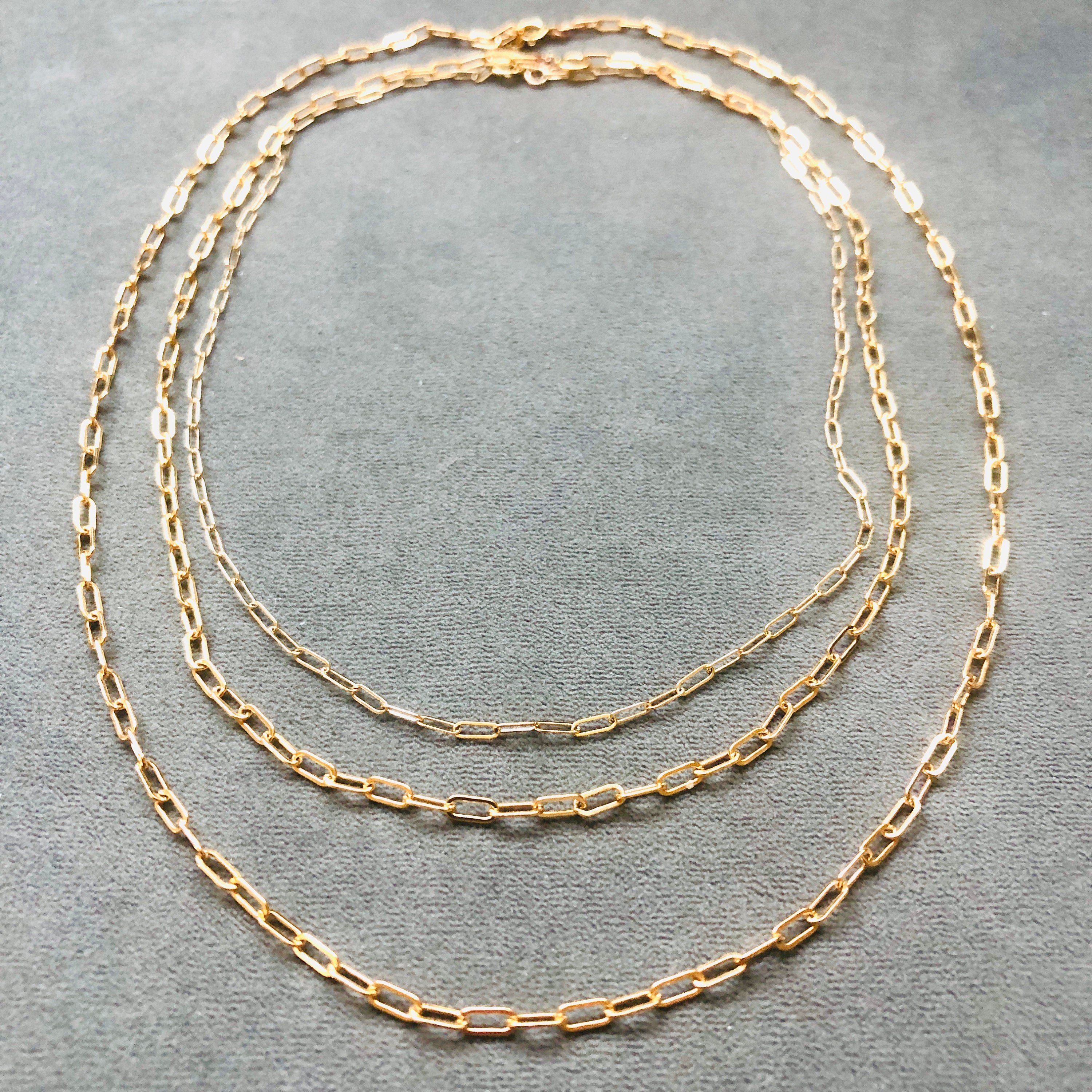 Gold Filled Paper Clip Chain Necklace Adjustable Medium Gold Etsy