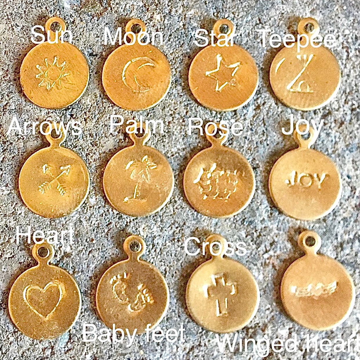 Personalized Gold Charms for Bangle Bracelets Brass Initial Etsy