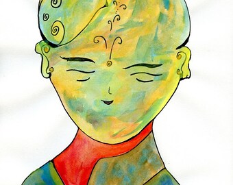 Peace by Dorje Dolma , unframed signed art print on paper, 11 x 8.5 inches
