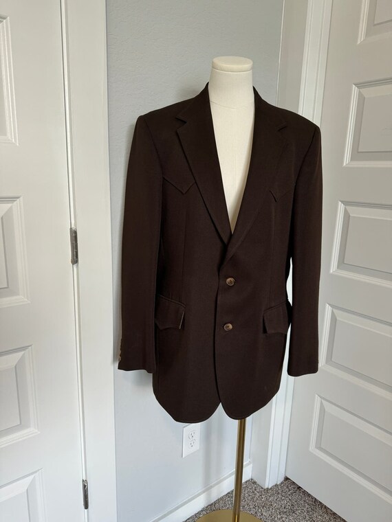 mens brown VINTAGE WESTERN blazer jacket sport sui