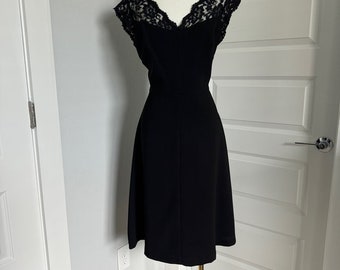 Vintage Donna Ricco NWOT Lace Sleeveless Black Dress Size 8