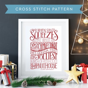 Cross Stitch Pattern PDF Download - Christmas Vacation Quote Cross Stitch - Clark Griswold - Original Hand Lettered Design - Handmade Gift