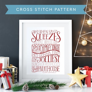 Cross Stitch Pattern PDF Download - Christmas Vacation Quote Cross Stitch - Clark Griswold - Original Hand Lettered Design - Handmade Gift