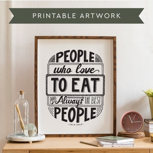 Julia Child printable, SVG/PDF printable art, printable wall decor, food art, food print, Julia Child print, Julia Child quote