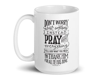 Philippians 4-6 Scripture Coffee Mug, Bible Verse Mug