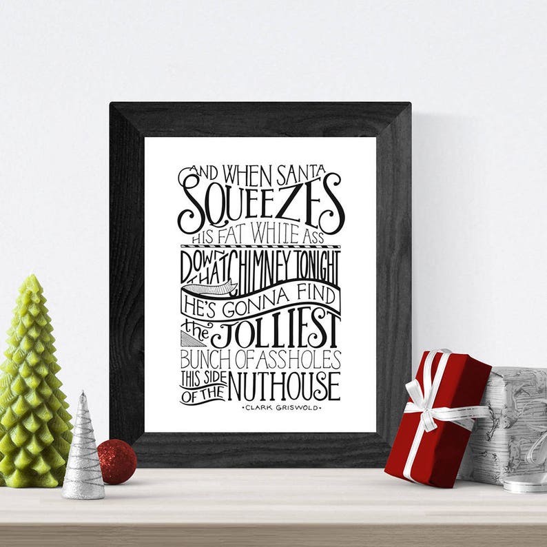 Christmas Vacation Hand Lettered Quote Wall Art Art Print Etsy