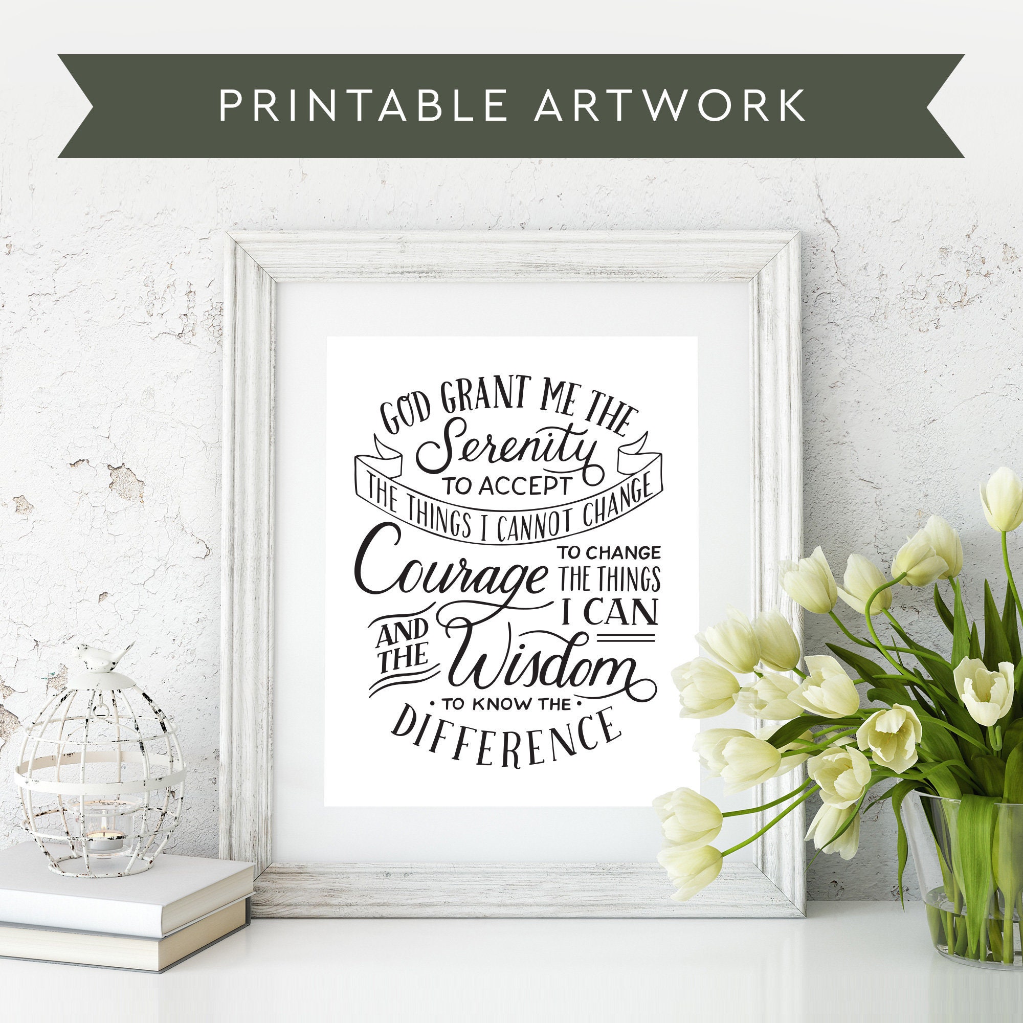 serenity prayer printable svg pdf jpg printable art etsy