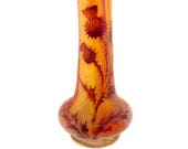 Signed Daum Nancy Cameo Glass THISTLE Cabinet Vase