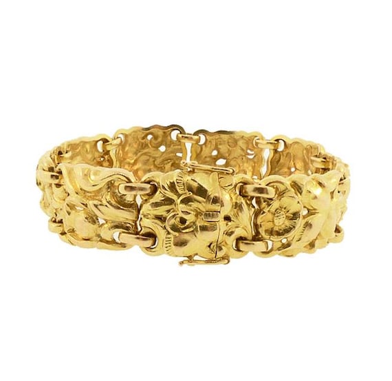 Pierrre Baltensperger 18K Gold Sculptural Floral Bracelet
