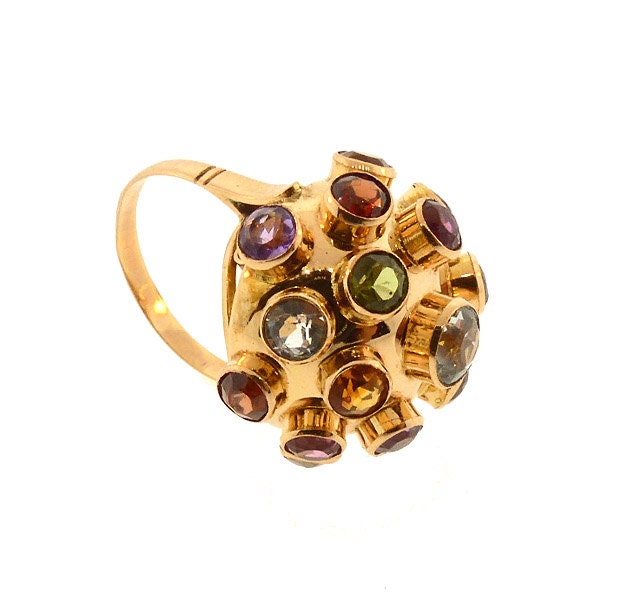 H Stern 18K Gold Multi-Gemstone Sputnik Ring