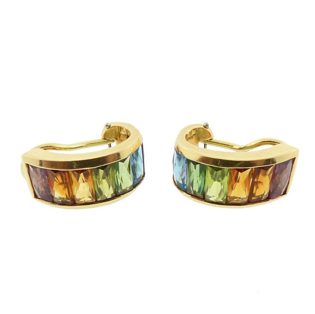 H Stern RAINBOW COLLECTION 18K Gold & Multi Gemstone Earrings