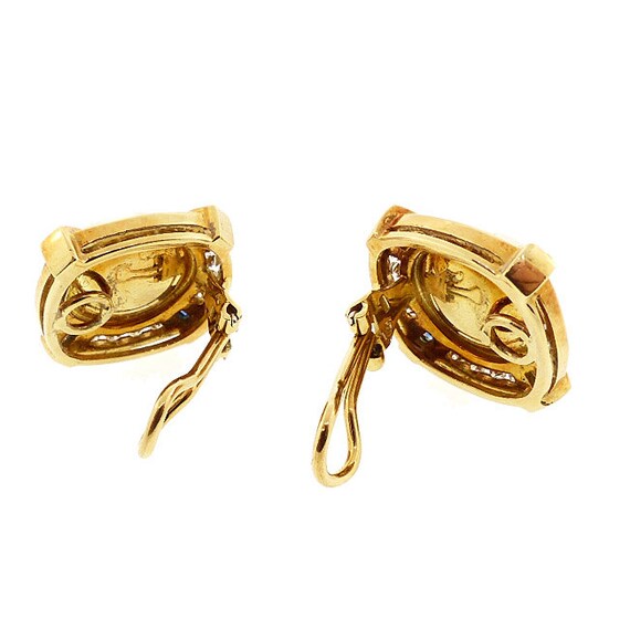 18K Gold, Pearl, Diamond & Sapphire Earrings by S… - image 6