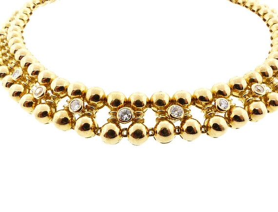 French Retro 18K Gold & Diamond Necklace - image 2