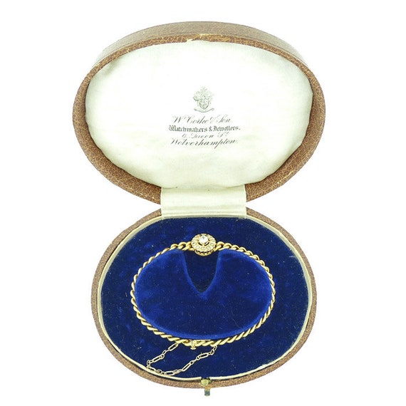 Victorian 18K Gold & Diamond Curb Link Bracelet