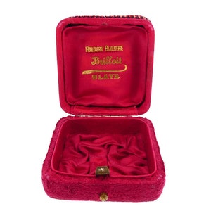 Victorian Red Velvet & Tufted Silk Jewelry Box--Blaye, France