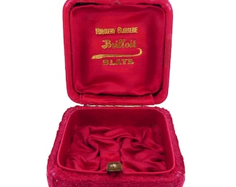 Victorian Red Velvet & Tufted Silk Jewelry Box--Blaye, France