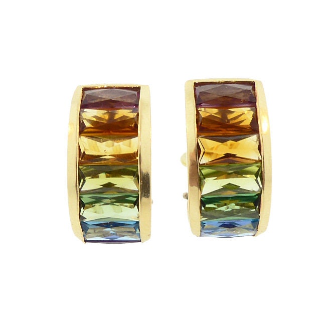 H Stern RAINBOW COLLECTION 18K Gold & Multi Gemstone Earrings