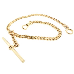 Victorian Heavy 14K Gold Curb Link Albert Watch Chain